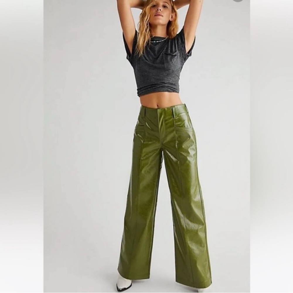 Free People Star-Crossed Lovers Vegan Straight Leg Pants